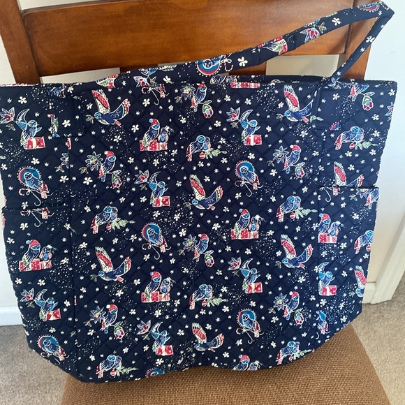 Vera Bradley holiday winter large owl tote bag - Picture 6 of 7